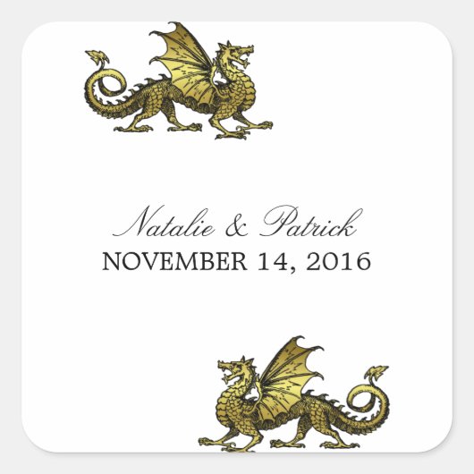 Stickers de mariage Dragon Or (Devant)