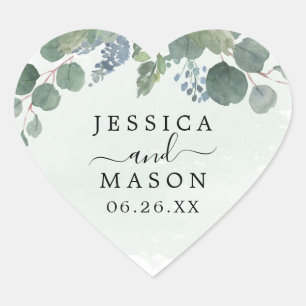 Stickers de mariage Dusty Blue Eucalyptus Favor