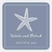 Stickers de mariage Dusty Blue Starfish (Devant)