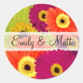 Stickers de mariage élégant Gerber Daisy (Devant)