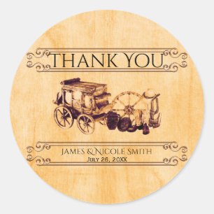 Stickers de mariage élégant Vintage occidental Fav
