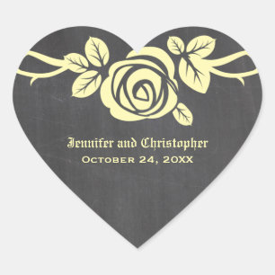 Stickers de mariage en carton rose jaune