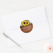 Stickers de mariage en dentelle de tournesols rust (Enveloppe)
