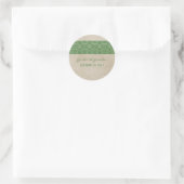 Stickers de mariage en dentelle rustique verte (Sac)