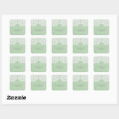 Stickers de mariage en dentelle verte de Mint (Feuille)