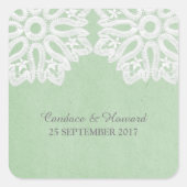 Stickers de mariage en dentelle verte de Mint (Devant)