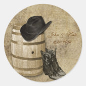 Stickers de mariage en fûts et bottes (Devant)