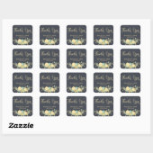 Stickers de Mariage en tableau noir Carré Fleurs J (Feuille)