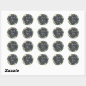 Stickers de Mariage en tableau noir rond Wreath ja (Feuille)