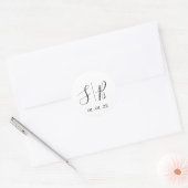 Stickers de mariage Étiquettes initiaux | Blanc ar (Enveloppe)