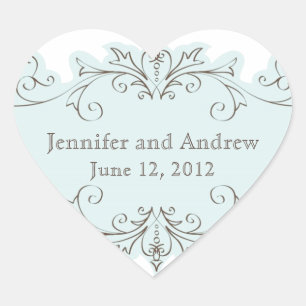 Stickers de mariage favori des perles bleues