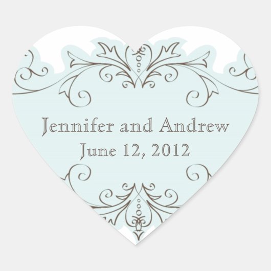 Stickers de mariage favori des perles bleues (Devant)