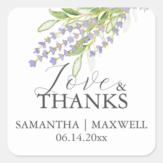 Stickers de mariage favori Lavender personnalisé (Devant)