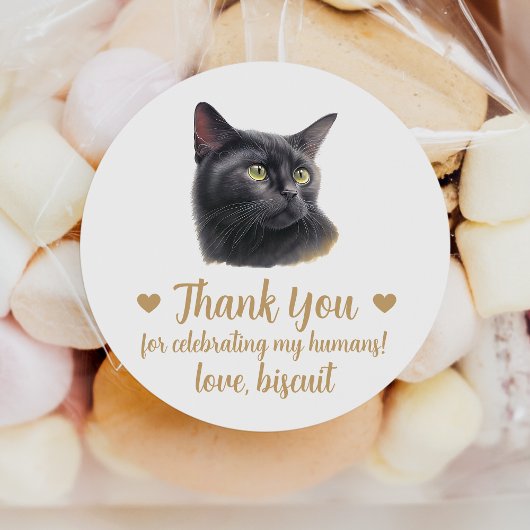 Stickers de mariage favori pour chat noir personna