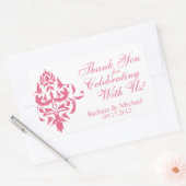 Stickers de mariage favori rose Damask Rectangle (Enveloppe)