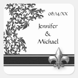 Stickers de mariage Fleur de Lis Damask