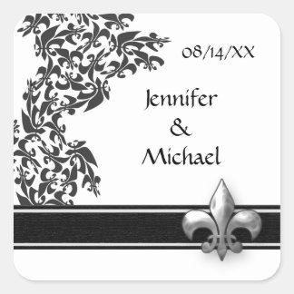 Stickers de mariage Fleur de Lis Damask