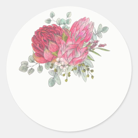 Stickers de mariage Fleur Protea Favor (Devant)