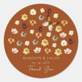 Stickers de mariage Fleur sauvage orange brûlé (Devant)