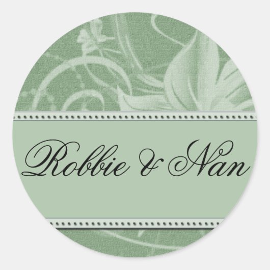 stickers de mariage fleuri vert Sage (Devant)