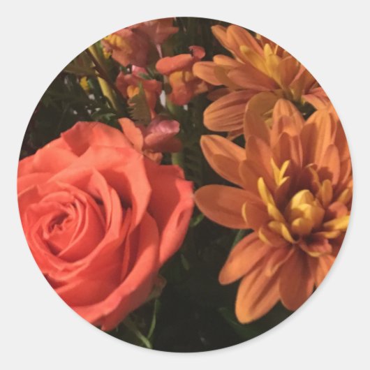 Stickers de mariage floral automne et sceaux d'env (Devant)