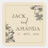 Stickers de mariage floral classique (Devant)