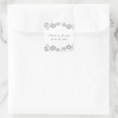 Stickers de mariage floral gris simple (Sac)