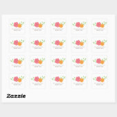 Stickers De Mariage Floral Orange Rouge En Fleur (Feuille)