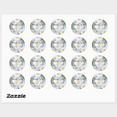 Stickers de mariage floral rond Baise blanche (Feuille)