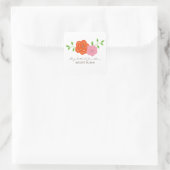 Stickers De Mariage Floral Rose Orange En Fleur (Sac)