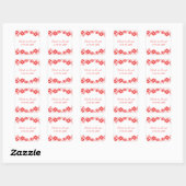 Stickers de mariage floral simple rouge (Feuille)