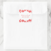 Stickers de mariage floral simple rouge (Sac)