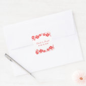 Stickers de mariage floral simple rouge (Enveloppe)