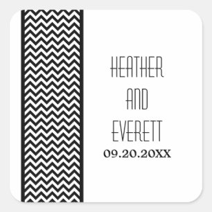 Stickers de mariage frontière Ebony Chevron