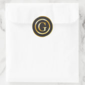 Stickers de mariage G Gold Monogramme initial (Sac)