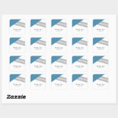 Stickers de mariage géométrique bleu (Feuille)