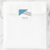 Stickers de mariage géométrique bleu (Sac)
