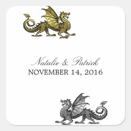 Stickers de mariage Gold Silver Dragon (Devant)