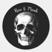 Stickers de mariage gothique d'Halloween crâne (Devant)