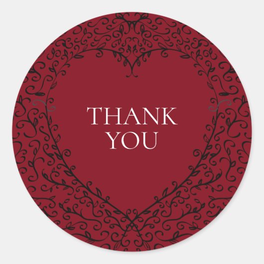 Stickers de mariage gothique du coeur rouge et noi (Devant)