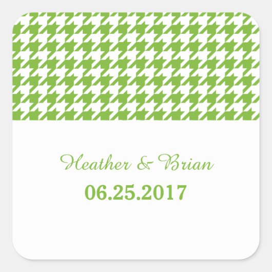 Stickers de mariage Green Houndstooth (Devant)