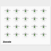 Stickers de mariage guitare à perles vertes (Feuille)