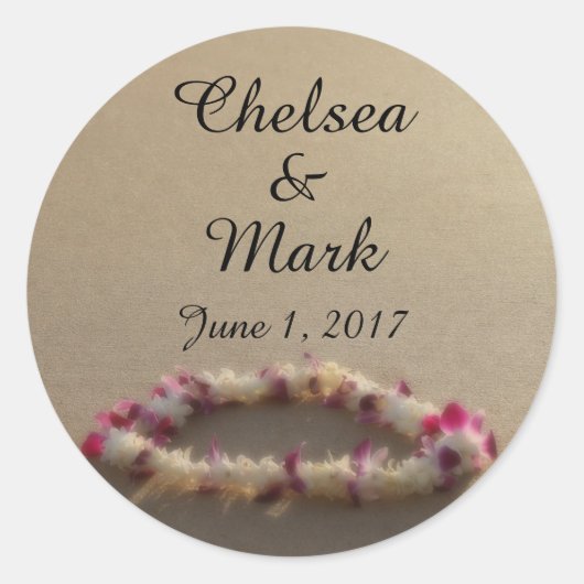 Stickers de mariage Hawaiian Lei Beach (Devant)