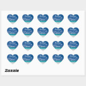 Stickers de mariage Heart Blue Beach (Feuille)