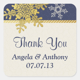 Stickers de mariage hivernal bleu marine