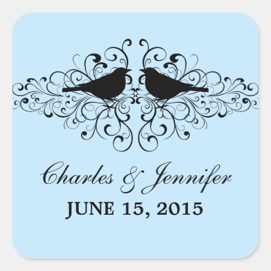 Stickers de mariage Inséparable bleu (Devant)