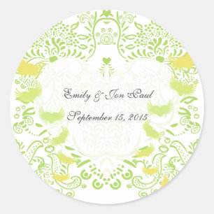 Stickers de mariage Inséparables Whimsical Green L