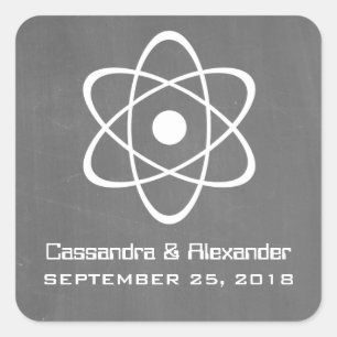 Stickers de mariage ivoires en tableau noir atomiq