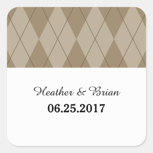 Stickers de mariage Jacquard Mocha (Devant)