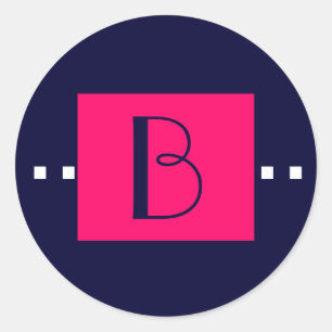 Stickers de mariage marine Monogramme rose B